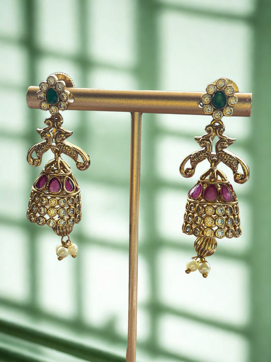 Cutest Multi Stone Jhumka