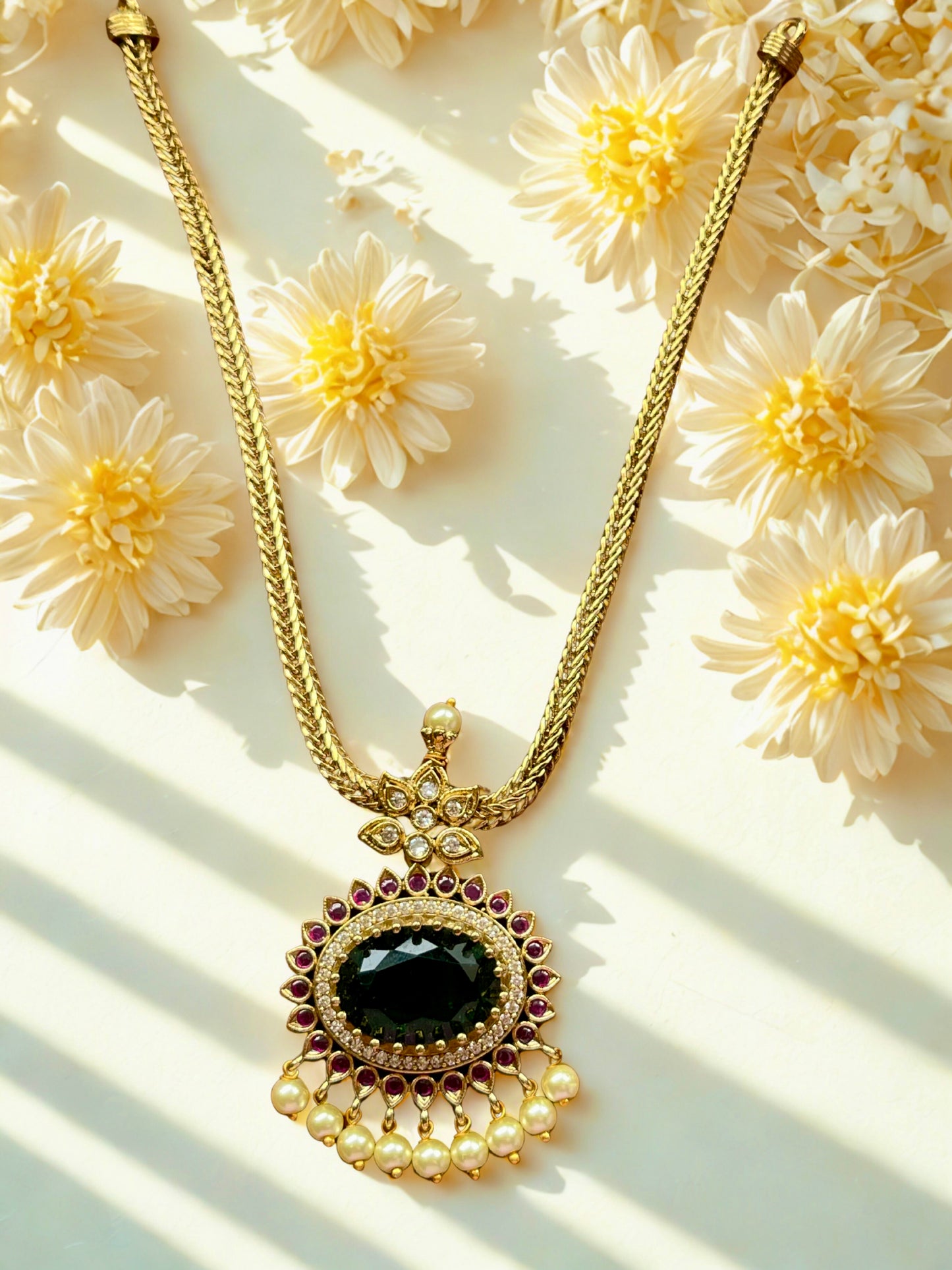 Luscious Emerald Pendant Set
