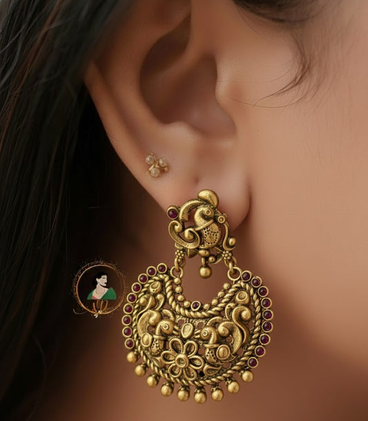 Antique Peacock Kemp Earrings