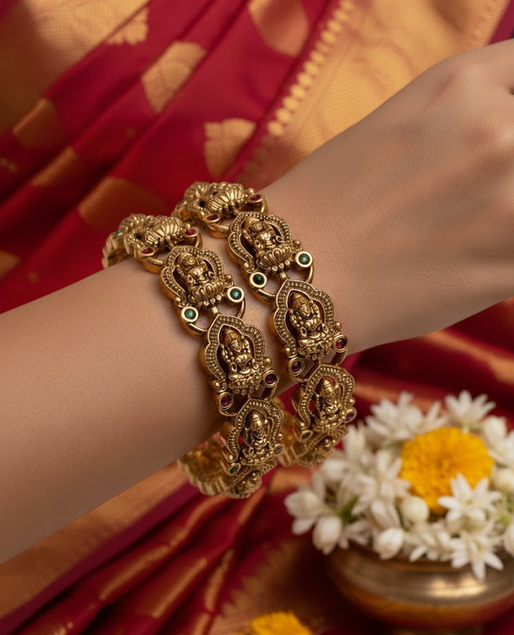 Multi Stone Lakshmi Bangles
